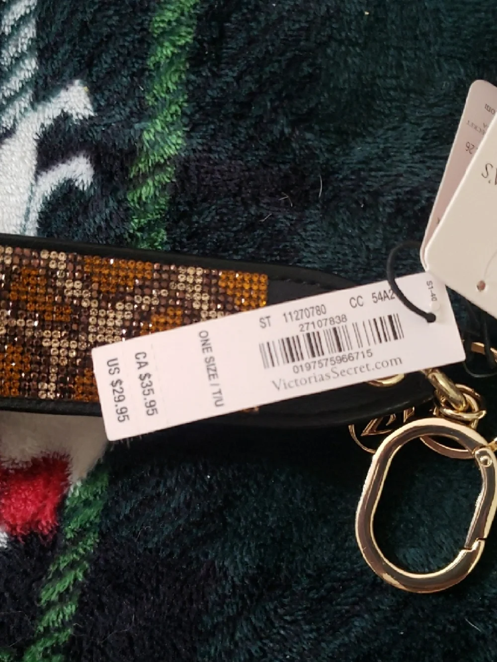 Victoria's Secret Leopard Print Wristlet Key & Card Holder with Gold Hardware - Picture 2 of 3